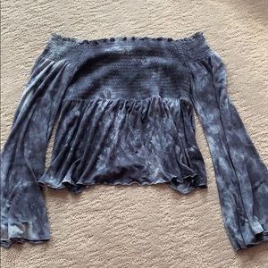 Long sleeve navy tie die shirt from American eagle